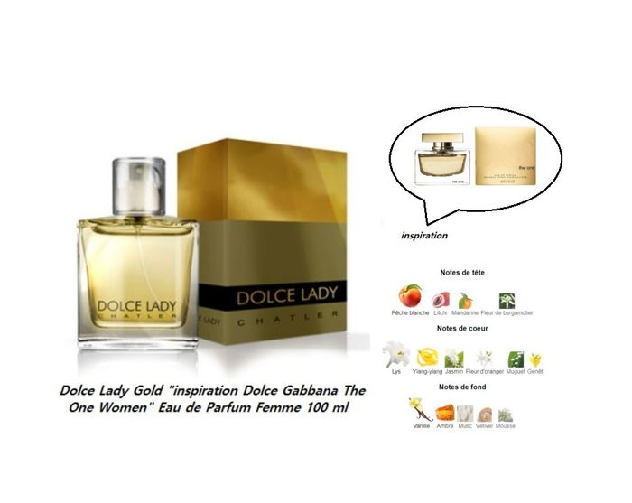 Dolce Lady Gold "inspi D&G  The One Women" Eau de Parfum Femme 100 ml - photo numéro 2