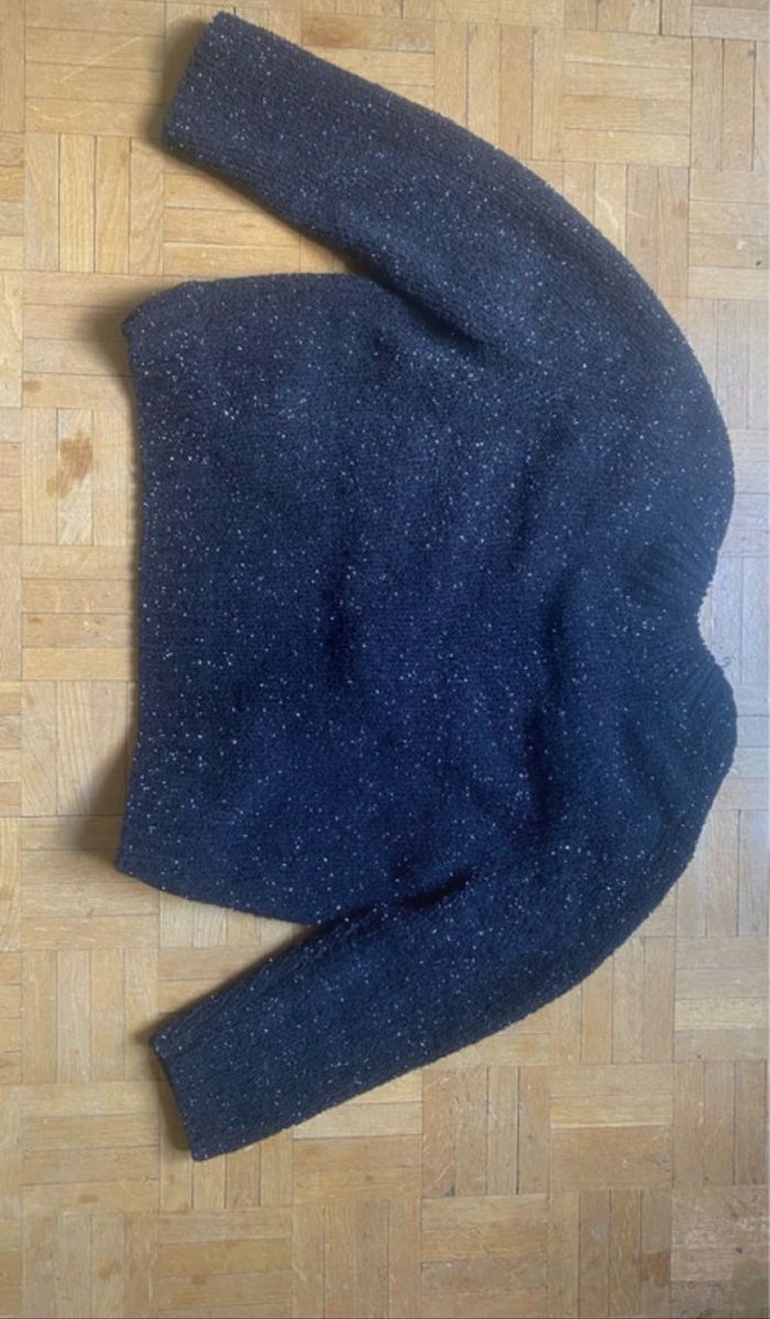 Petit gilet court noir pailleté/ Gilet/Gilet noir/ Pailettes - photo numéro 7