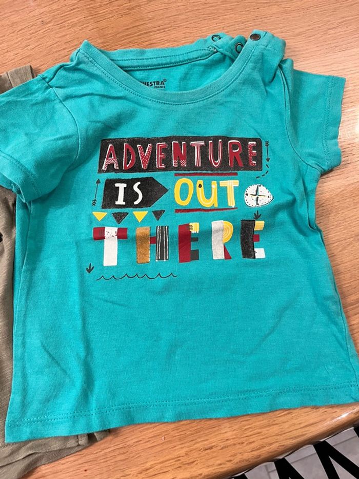 Lot de 2 teeshirt manches courtes taille 9 mois - photo numéro 2