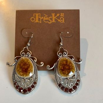 Boucles d’oreille fantaisie « marron »