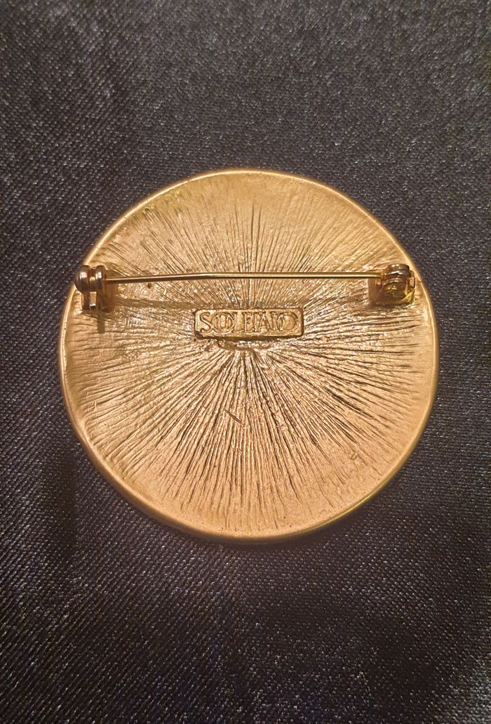 Broche soleil doré mat "Soleiado" vintage - photo numéro 2