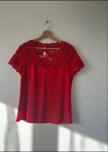 TEE shirt col V avec dentelle 