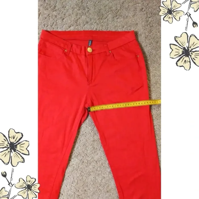Jean corail rouge femme NafNaf, taille 36, taille basse - photo numéro 8