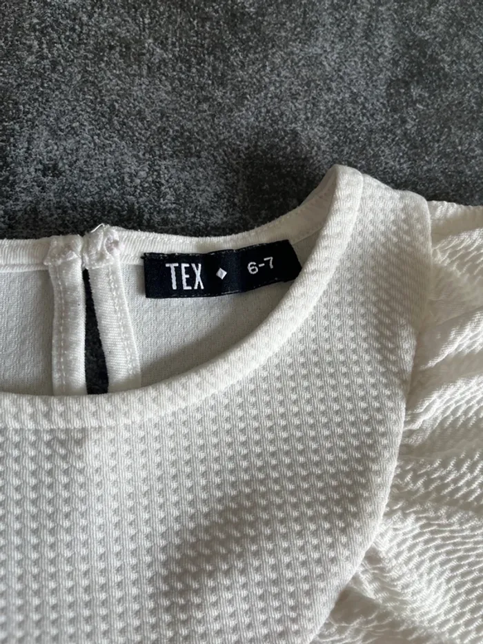 Robe longue blanche manches courtes  6-7 ans tex - photo numéro 3