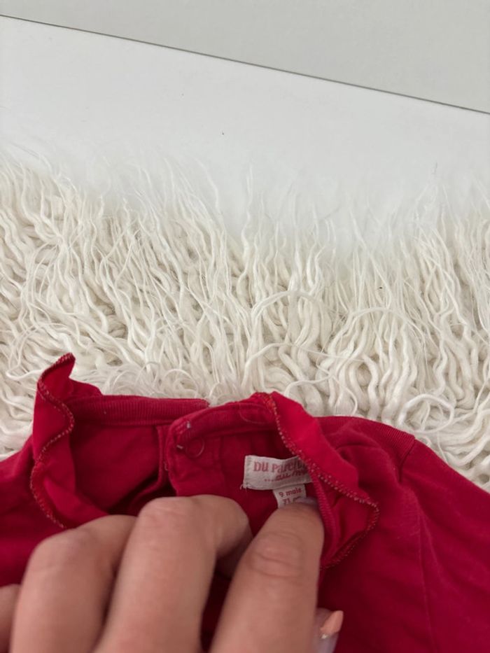 Pull fin rouge DPAM fille 9 mois - photo numéro 3