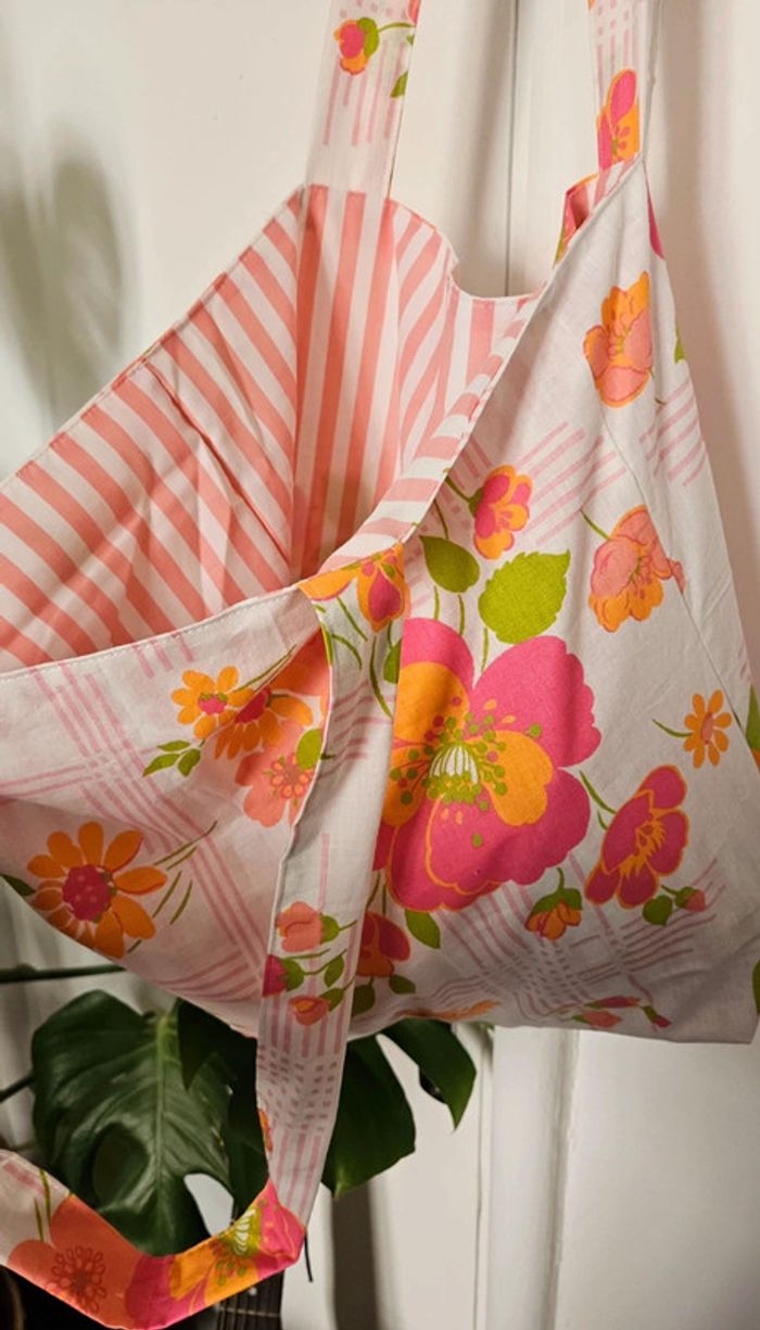 Tote bag fleuri 70's - photo numéro 2