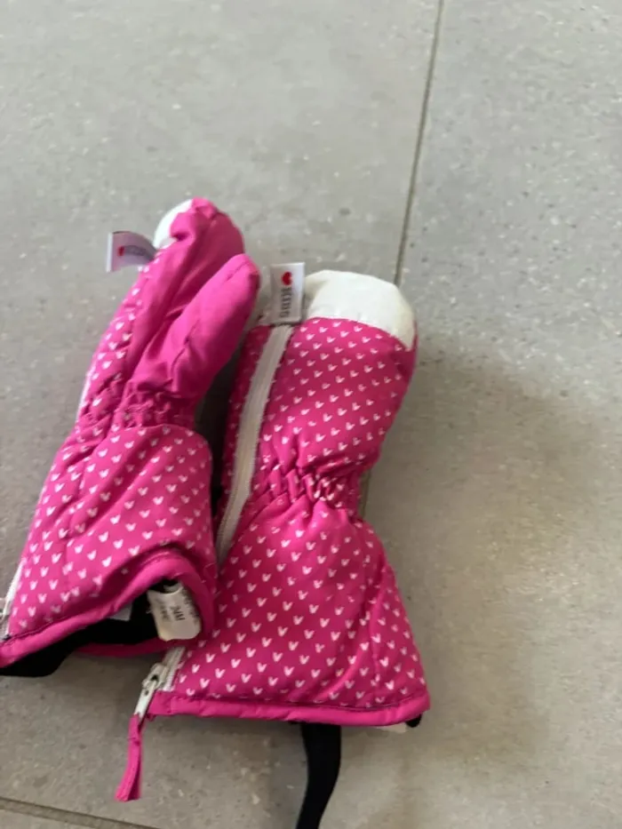 Moufles rose Racer kids 24M, très bon état