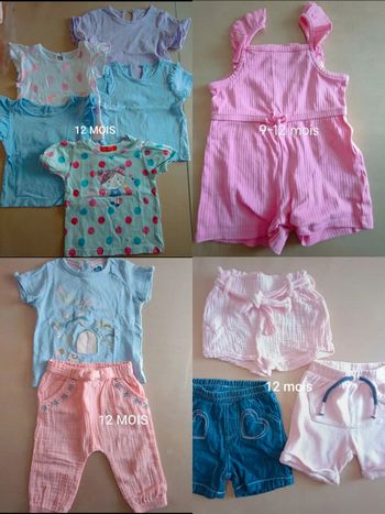 Lot vêtements fille 12 mois