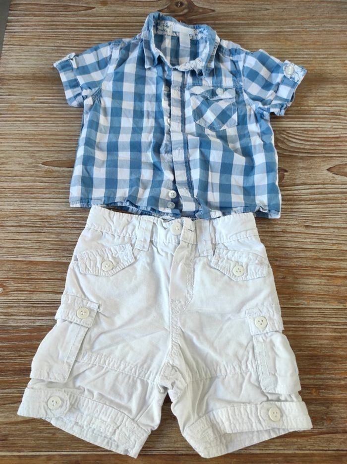 Ensemble short et chemise manches courtes