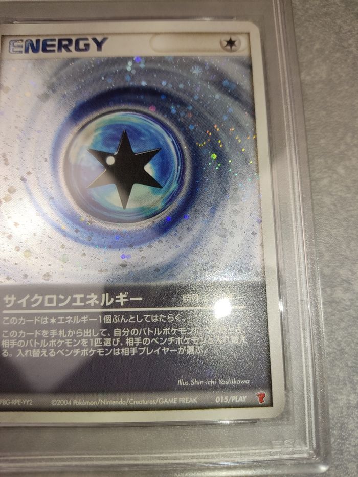 Carte pokémon energy cyclone Holo play promo PSA 8 - photo numéro 2