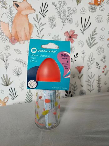 Petit biberon bébé confort 130ml en verre