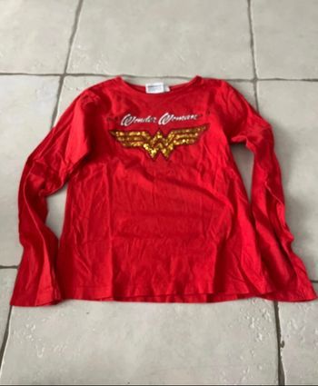 Tee shirt manches longues rouge 10 ans
