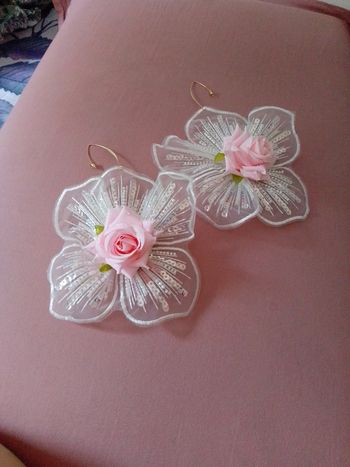 Boucles d'oreilles grandes fleurs bohèmes