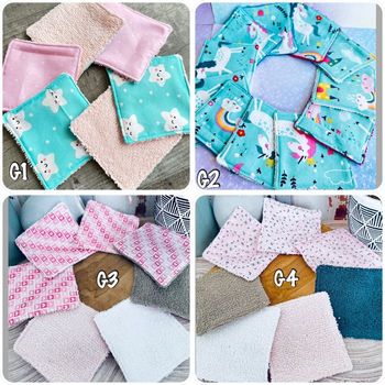 Lingettes lot de 6 lavable et réutilisable