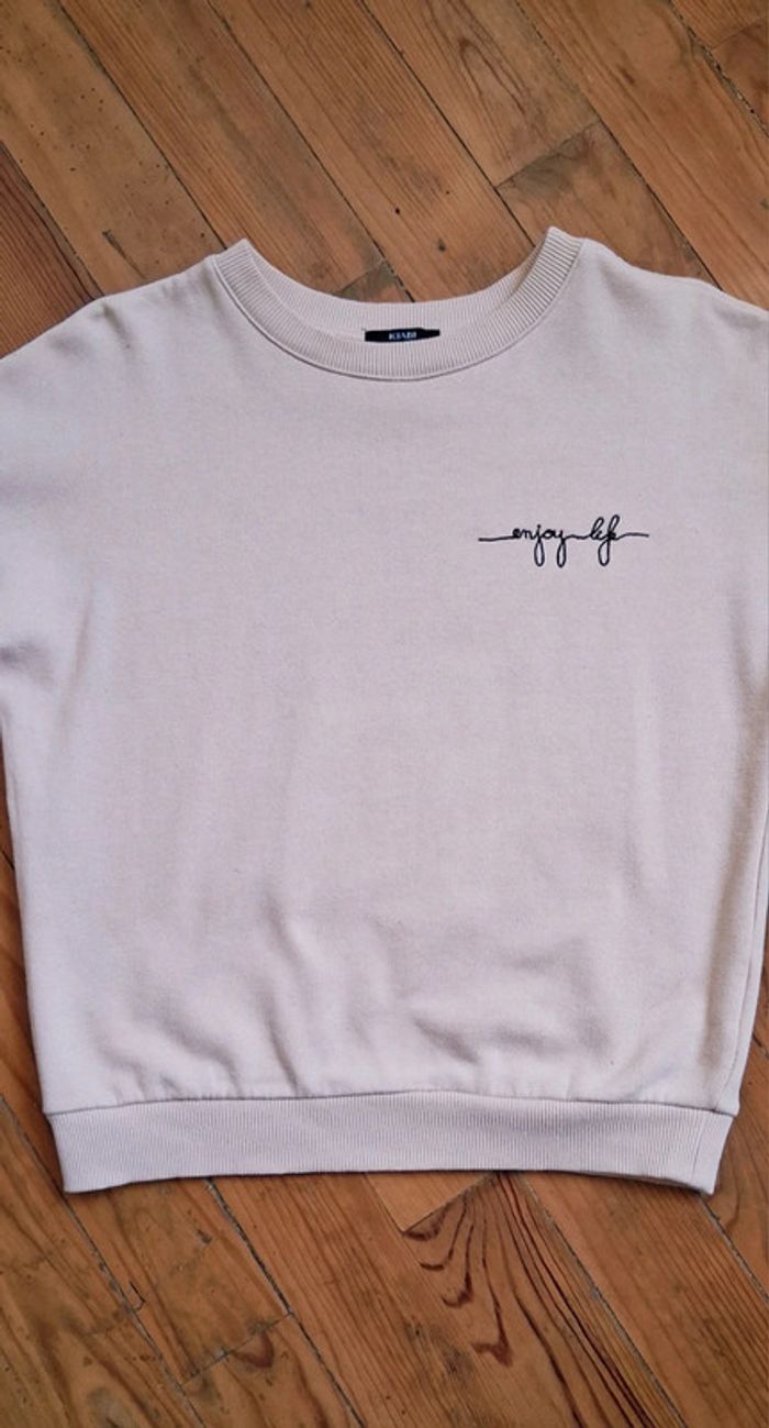 Sweat femme rose kiabi taille xs - photo numéro 2