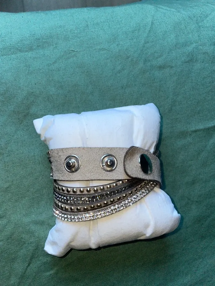 Bracelet double tour gris - photo numéro 2