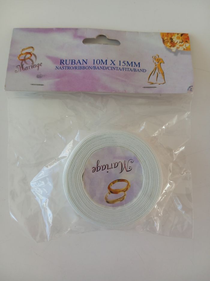 Ruban blanc pour mariage ou baptême