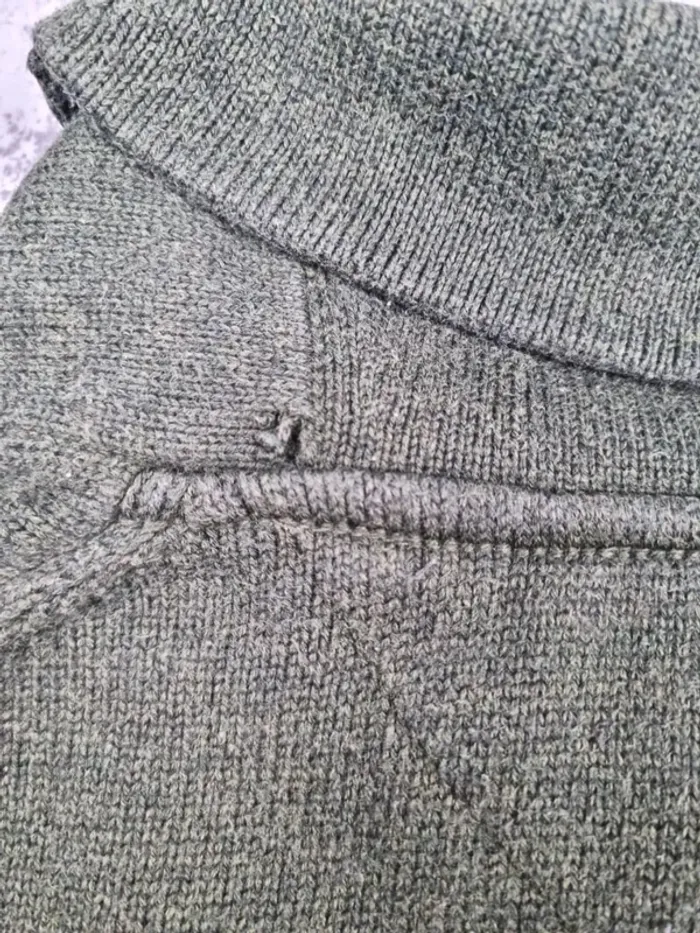 Pull col châle Tommy Hilfiger kaki L Hommes - photo numéro 12