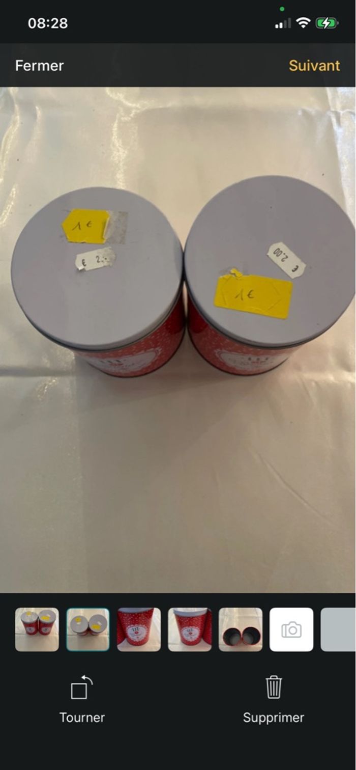 Lot 2 boîtes métal “Let It Snow” – Rouge Noël – 10 x 15 cm – Déco & rangement - photo numéro 4