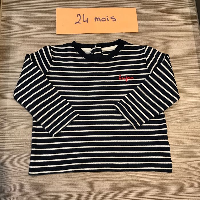 Pull fin marinière bonjour 24 mois Kiabi - photo numéro 2