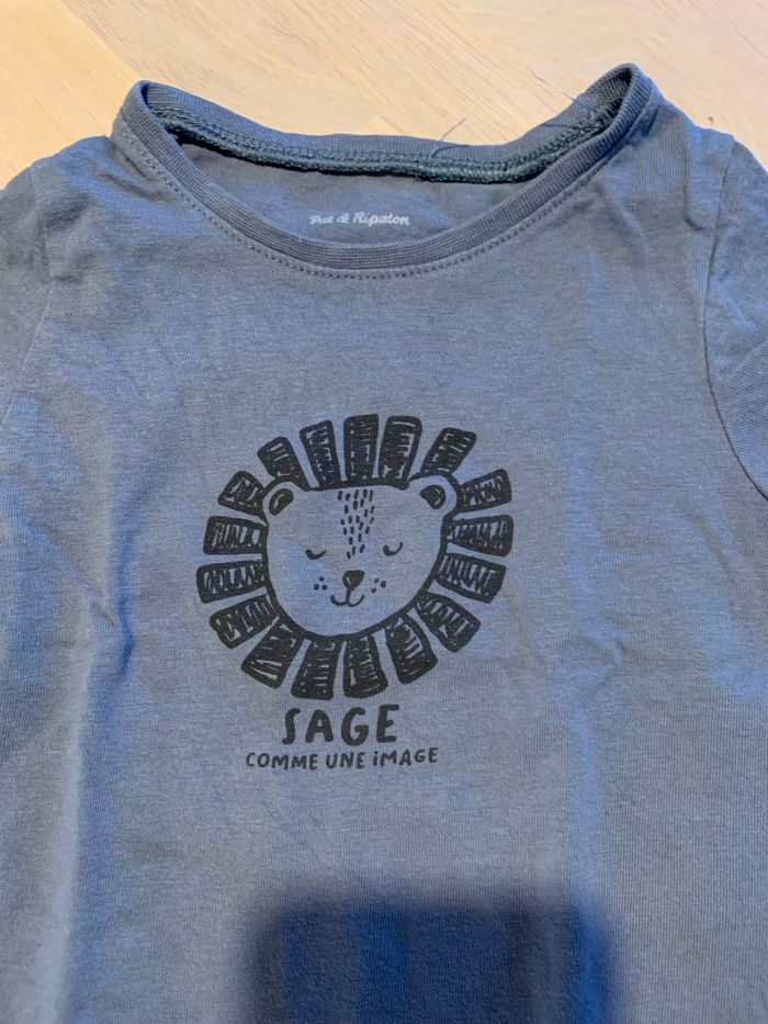 Tee shirt 9 mois bleu gris
