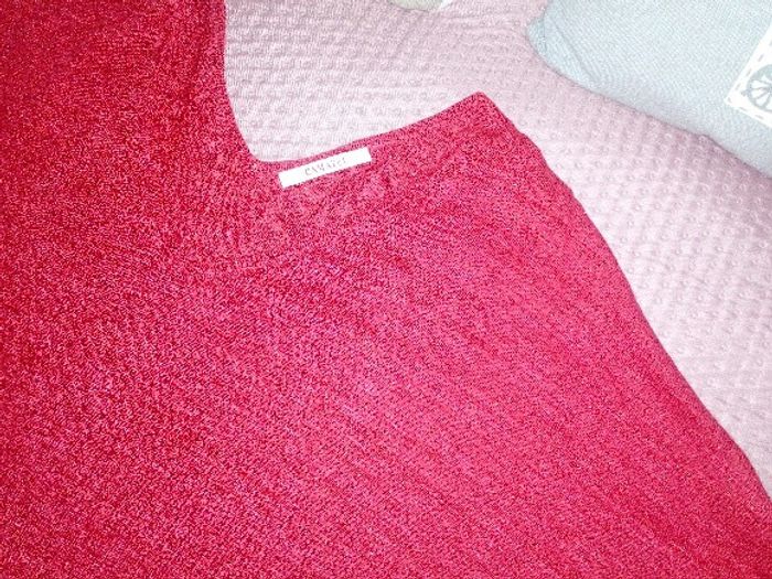 Pull Camaieu rouge brillant - photo numéro 2