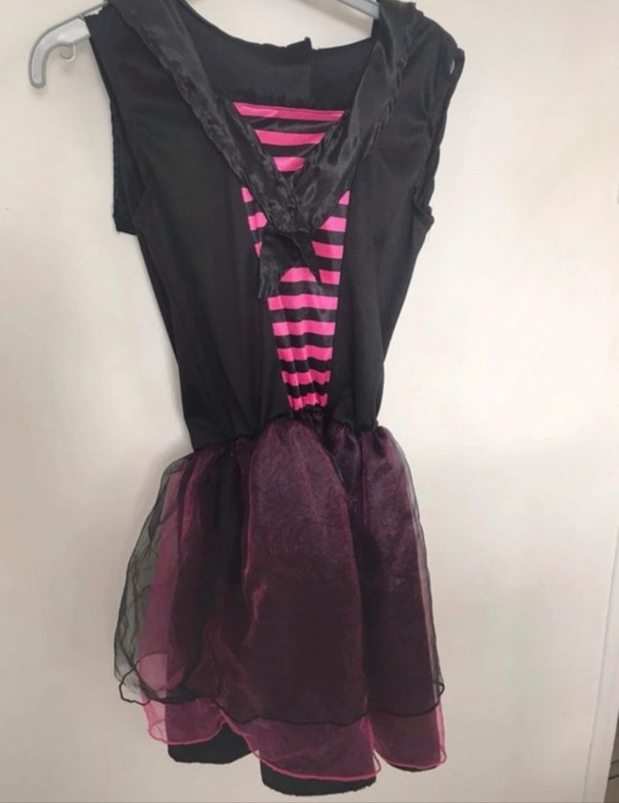 Robe déguisement Halloween T 7-8 ans rose et noire