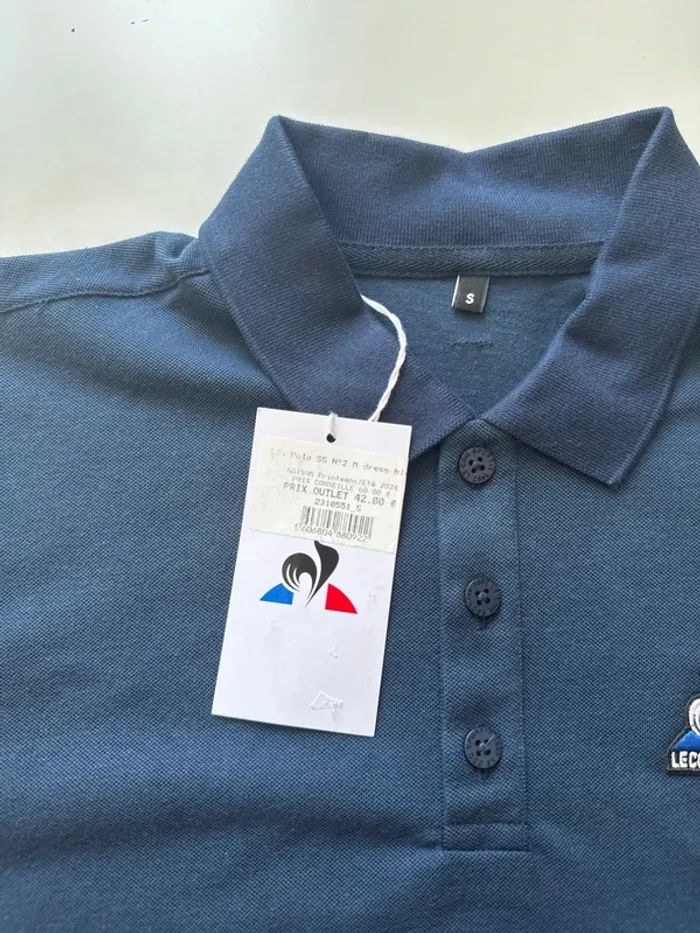 Polo Le Coq Sportif bleu marine homme – Taille S – Neuf avec étiquette - photo numéro 3