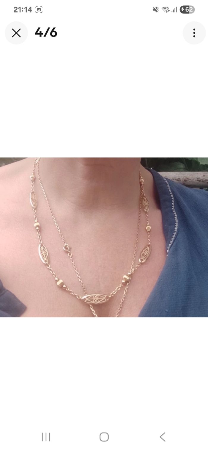 Collier filigrane plaqué or - photo numéro 3