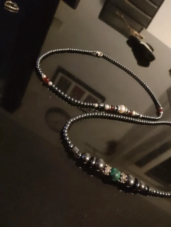 Collier bijoux fantaisie perles tres jolis - photo numéro 4