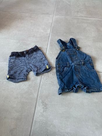 Salopette et short garçon 9 mois
