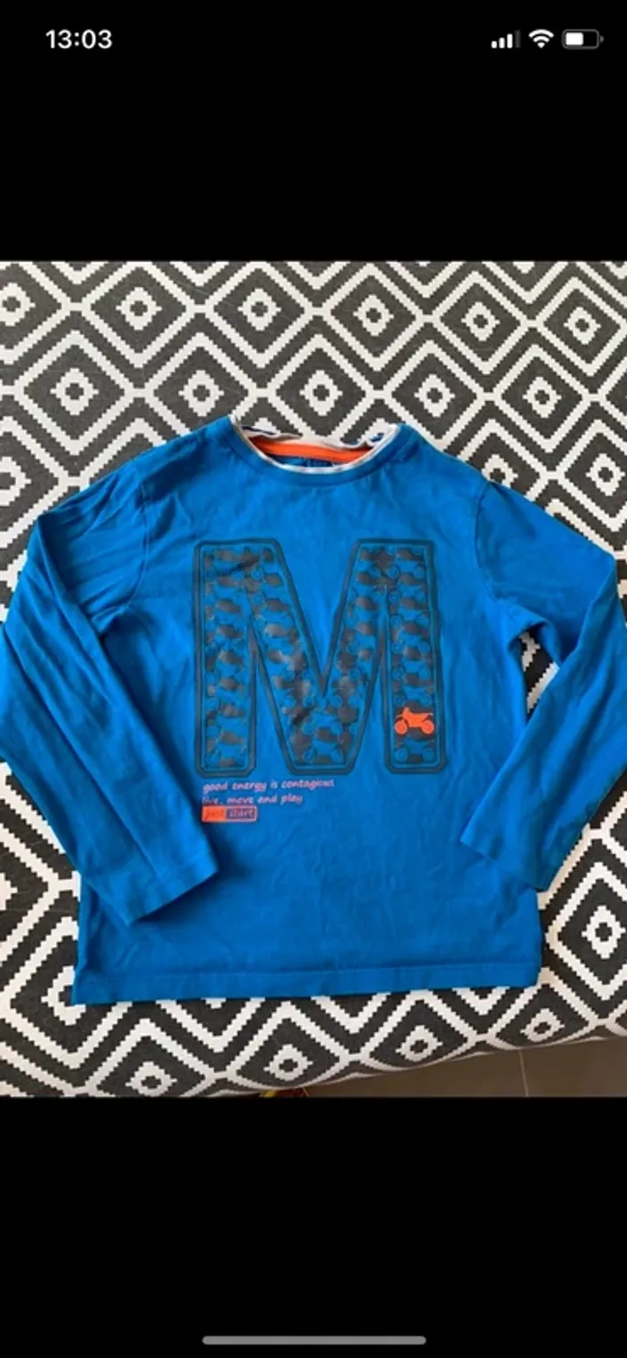 T-shirt motocross okaïdi taille 6 ans