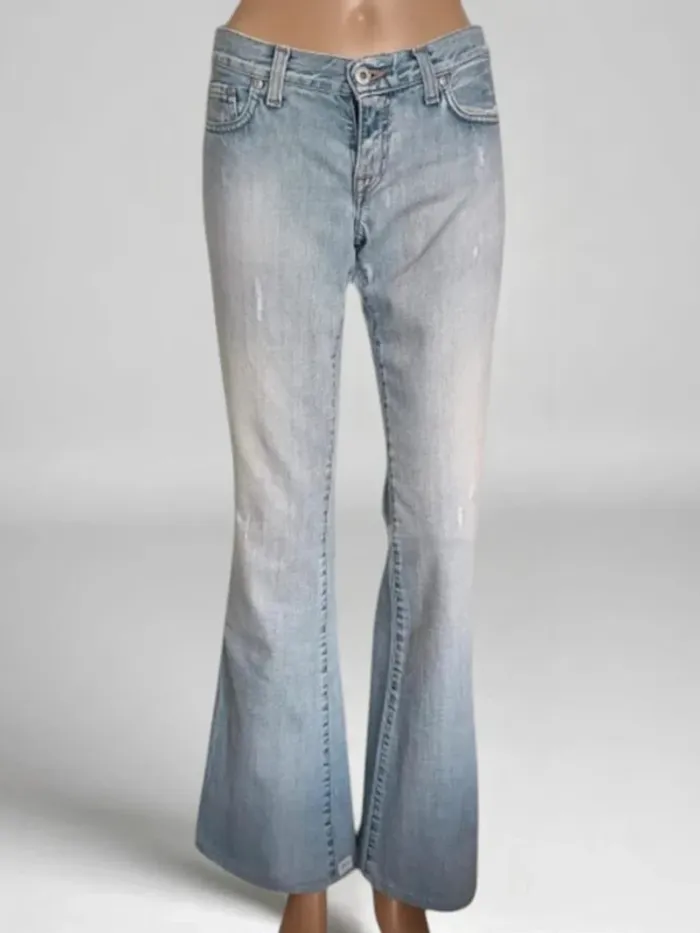 Jean vintage y2k SALSA ,coupe flare ,taille basse ,100 % coton - photo numéro 3