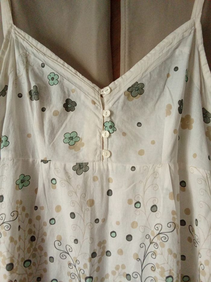Robe blanche motif fleuri estivale Bonobo taille 42 - photo numéro 3