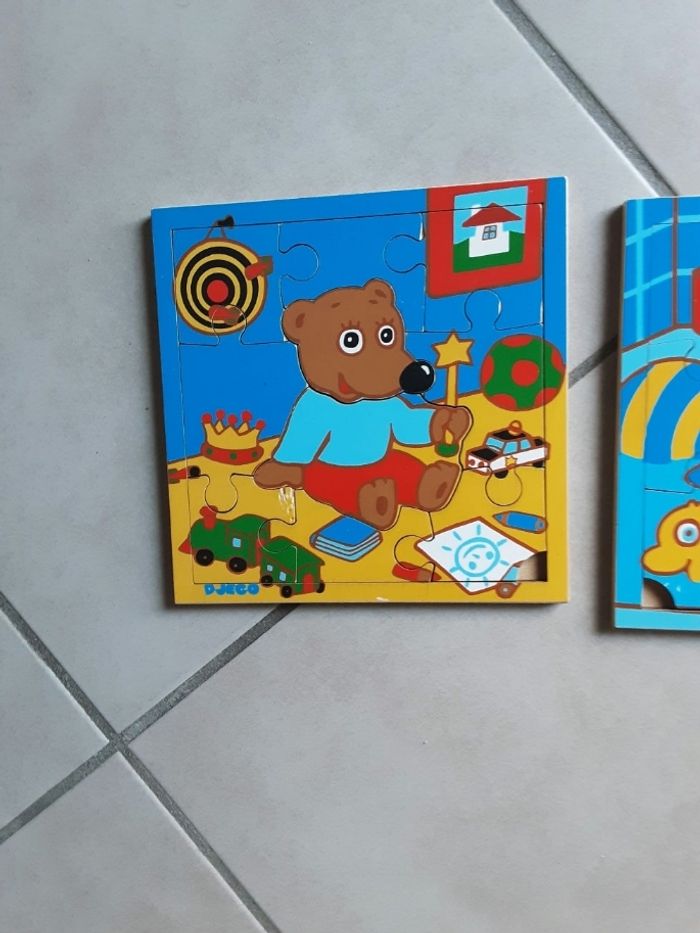 Lot de 2 puzzles de 9 pièces chacun images ours marque djeco - photo numéro 4