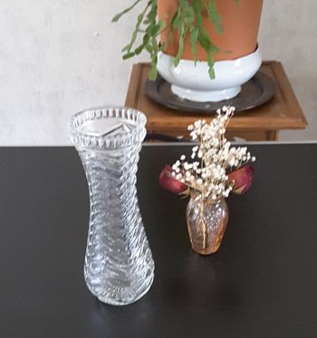 Vase cintré en verre transparent - Vintage