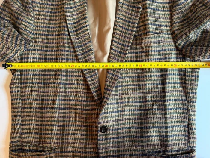Veste de costume vintage en très bon état taille 50 bleu vert Roger Arloing - photo numéro 12