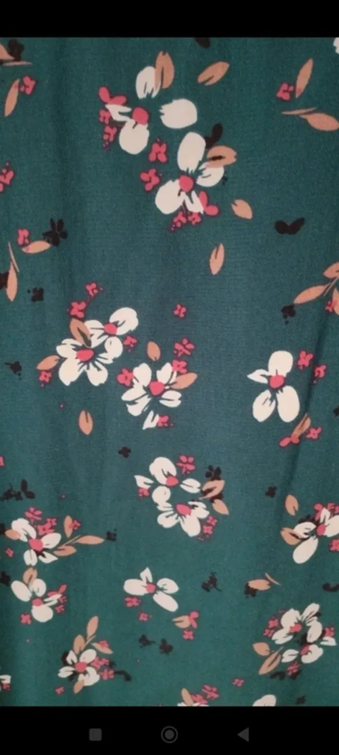 Robe verte à fleurs easy clothes S - photo numéro 3