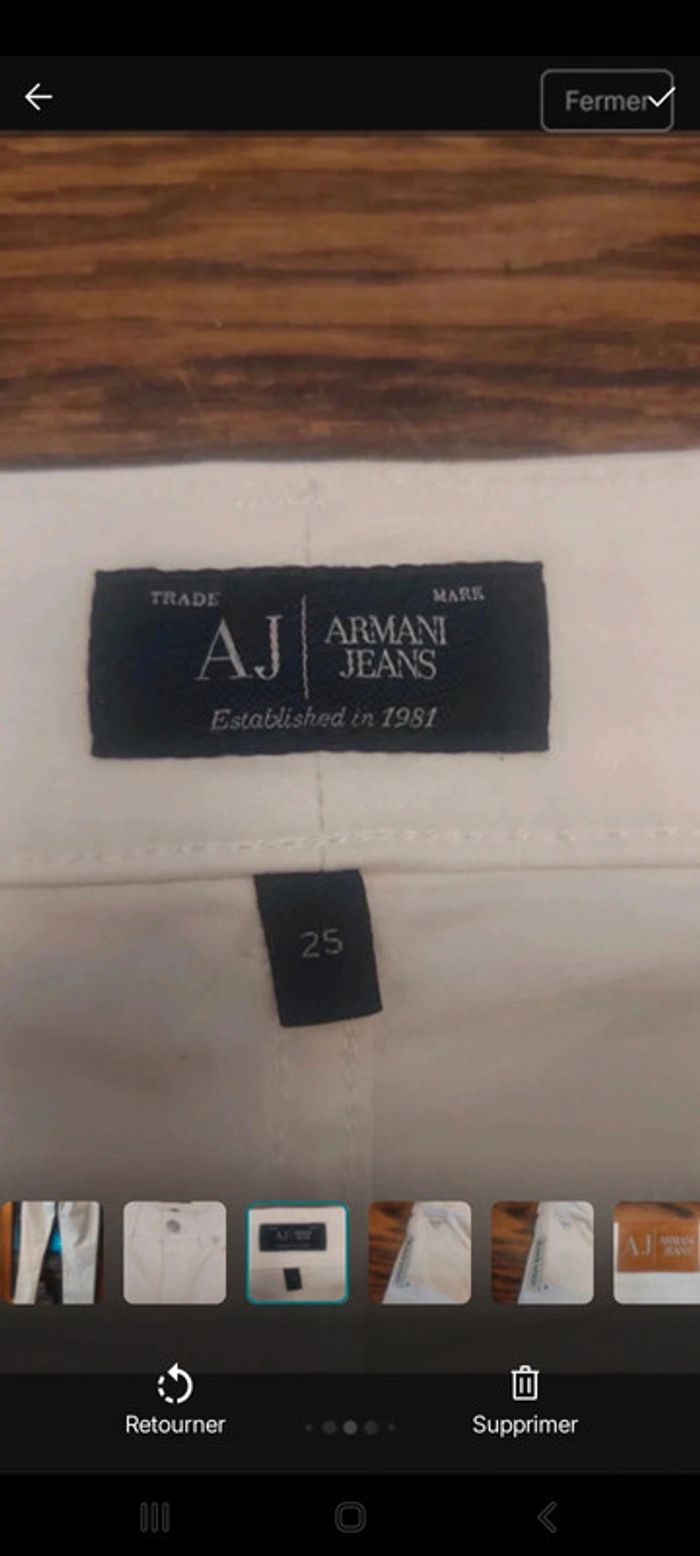 Pantalon Armani Jeans blanc taille eu 25 fr 34 - photo numéro 9
