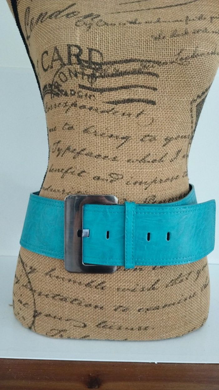 Ceinture large bleu 100 cm femme