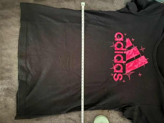 Tee-shirt Adidas fille 9/10 ans - noir et rose fuchsia - photo numéro 7