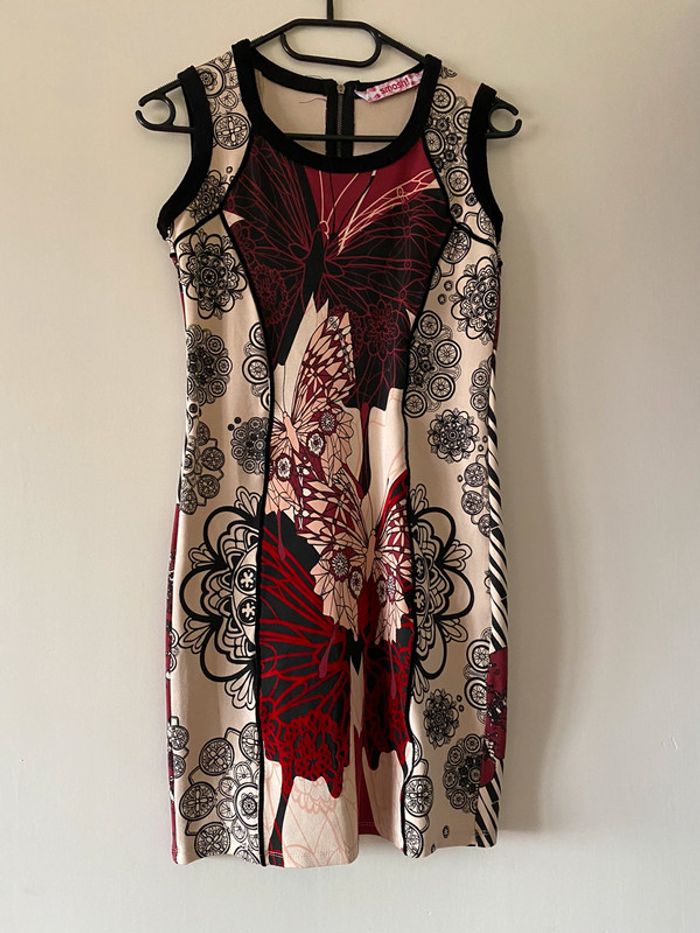 Robe beige/Bordeaux Smash Taille M - photo numéro 2