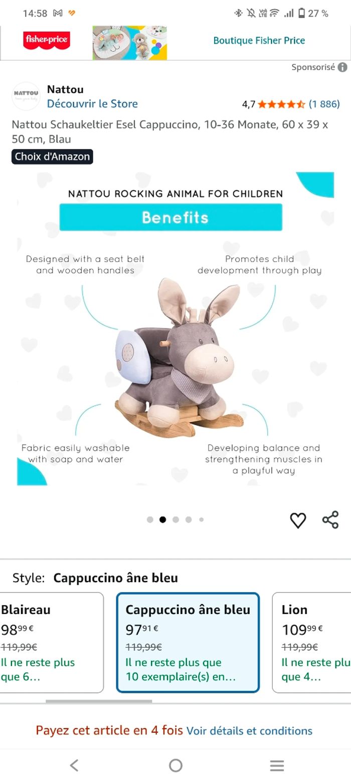 Âne nattou bascule - photo numéro 5