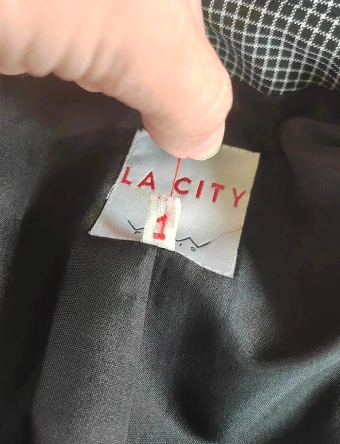 60 € Veste blazer à carreaux imprimé vichy vintage - photo numéro 6