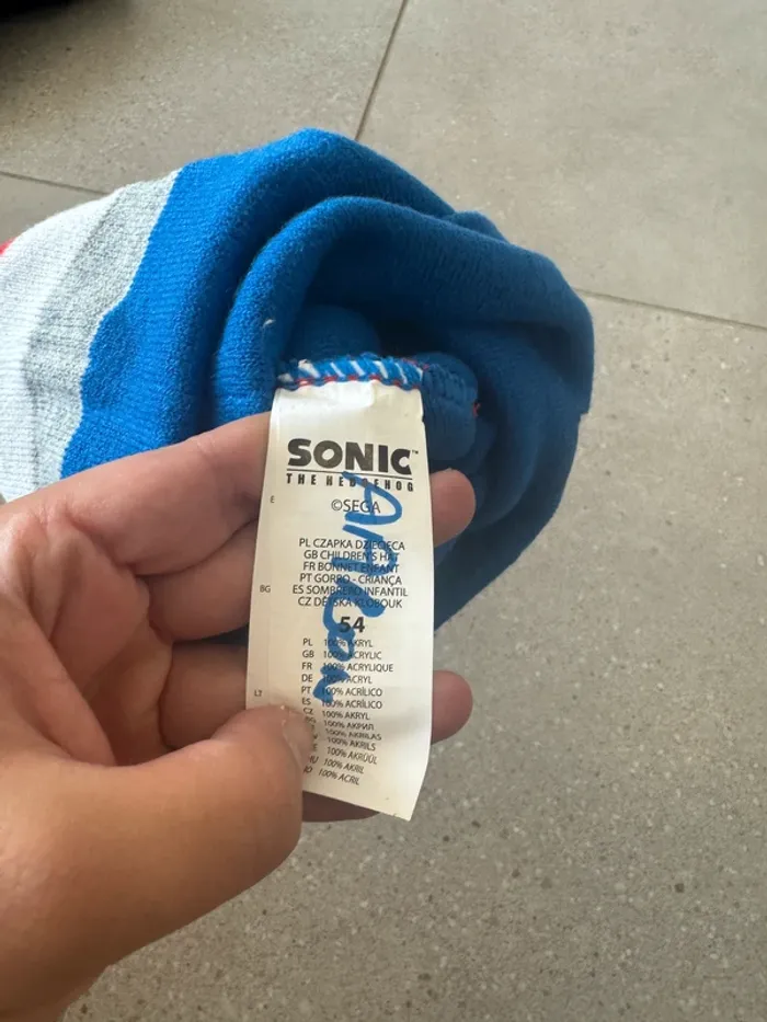 Bonnet à pompon Sonic, taille 54, très bon état, - photo numéro 3