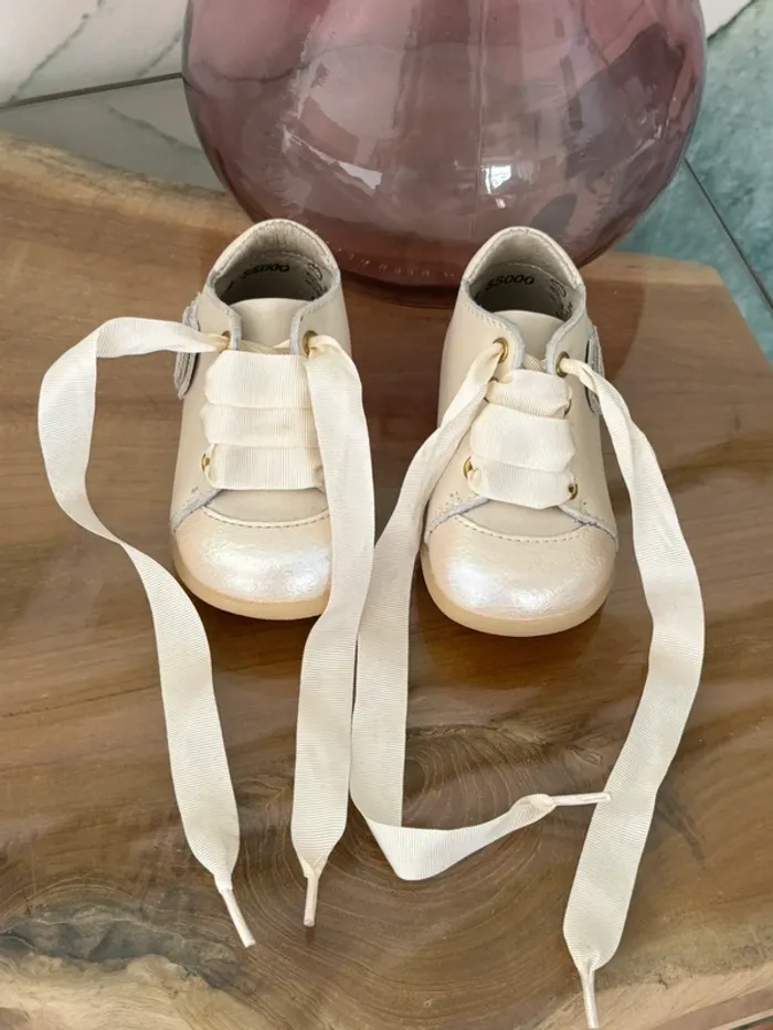 Chaussures filles beige doré cœur 18 Little Mary - photo numéro 7