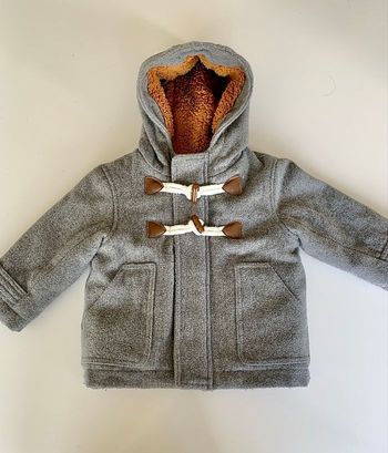 Manteau duffle-coat en lainage gris 9/12 mois ou 74 cm