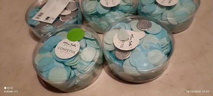 Confettis d'anniversaire mariage turquoise argenté neuf - photo numéro 3