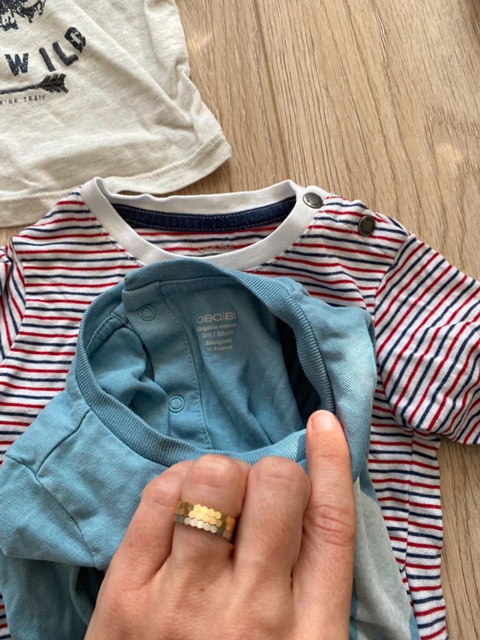 Lot de 4 tshirts manches longues 3 mois très bon etat okaidi - photo numéro 6