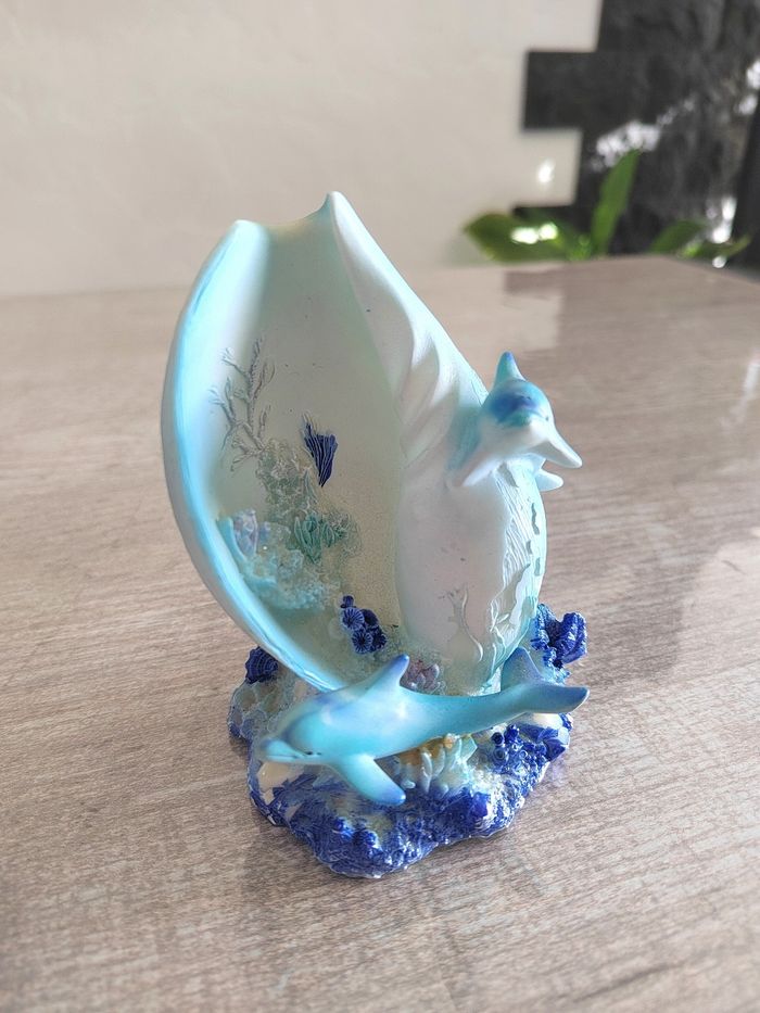 Statuette dauphins décorative – 10,5 cm - photo numéro 2